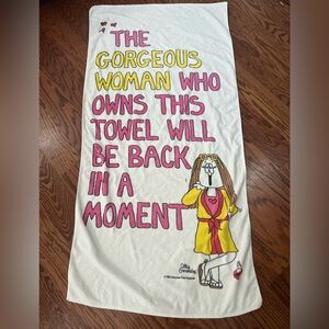 1982 vintage CATHY GUISEWITE STUDIO cartoon character Beach Towel 5 Feet long